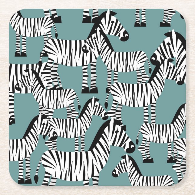 Zebra mönstrad underlägg papper kvadrat (Framsidan)