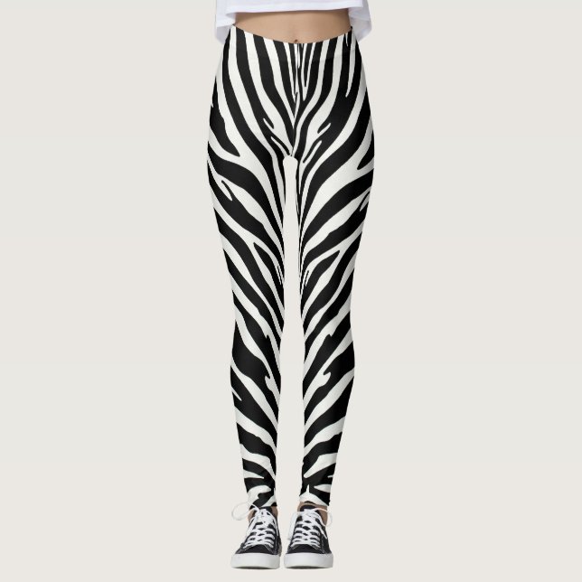 Zebra mönstrad vild leggings (Framsida)