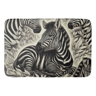 Zebra mönstrad Vintage Badrumsmatta