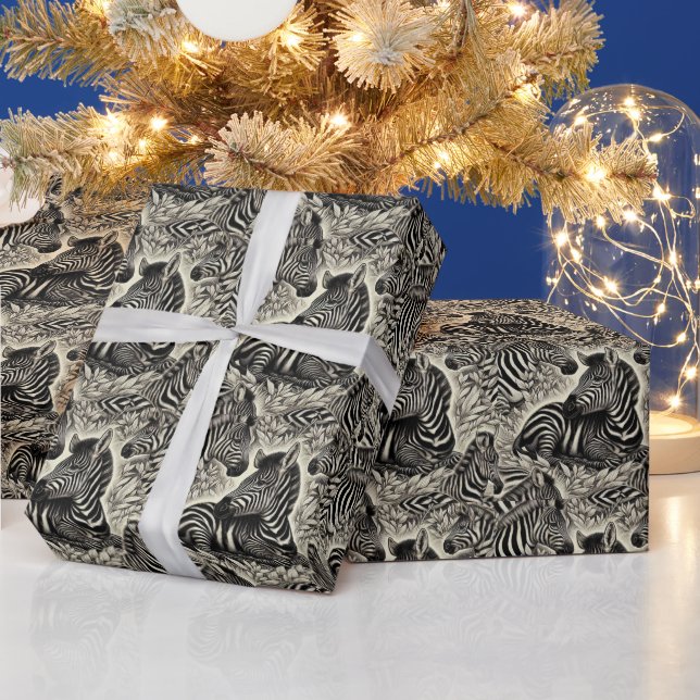Zebra mönstrad Vintage Presentpapper (Helgdagar)