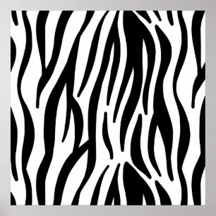 Zebra mönstrad vit och svart poster