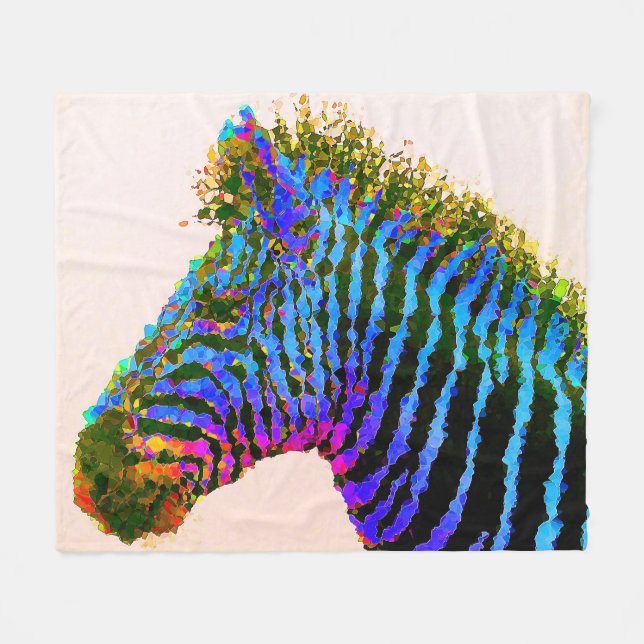 Zebra Mosaic Art 1 Fleecefilt (Framsidan (Horisontell))