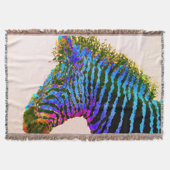 Zebra Mosaic Art 1 Throw Blanket Filt (Framsidan)