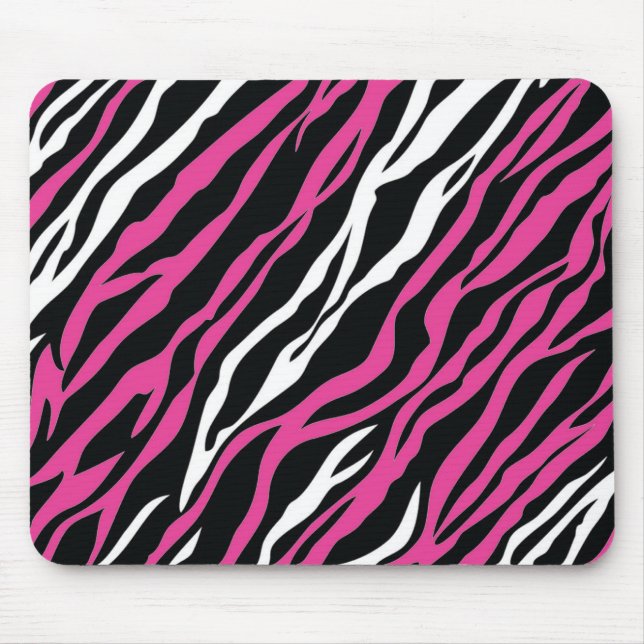 Zebra Mousepad - Rosa & White Musmatta (Framsidan)