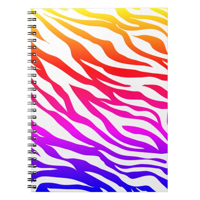Zebra Multicolor Skin Rand Mönster-22164 Anteckningsbok (Framsidan)