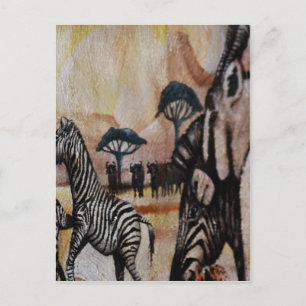 Zebra Mural Vykort