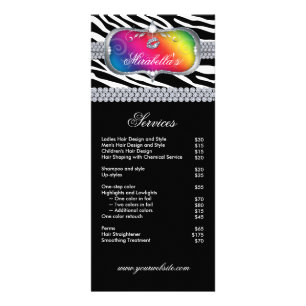 Zebra Nail Salon Makeup Artist Cosmetolog Reklamkort
