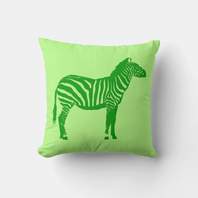 Zebra - Nyanser av Limegrönt Kudde (Framsida)