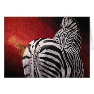 Zebra och Oxpecker Hälsningskort