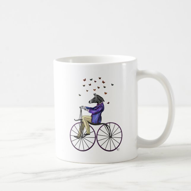 Zebra On Bicycle Kaffemugg (Höger)