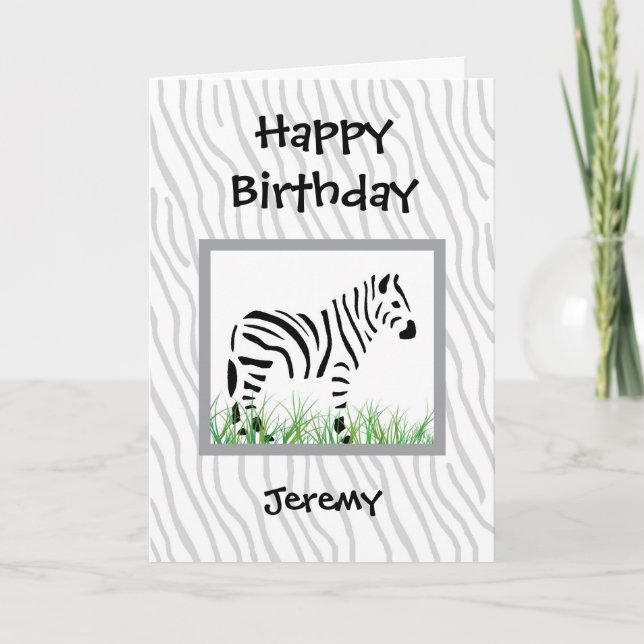 Zebra on white background kort (Framsida)