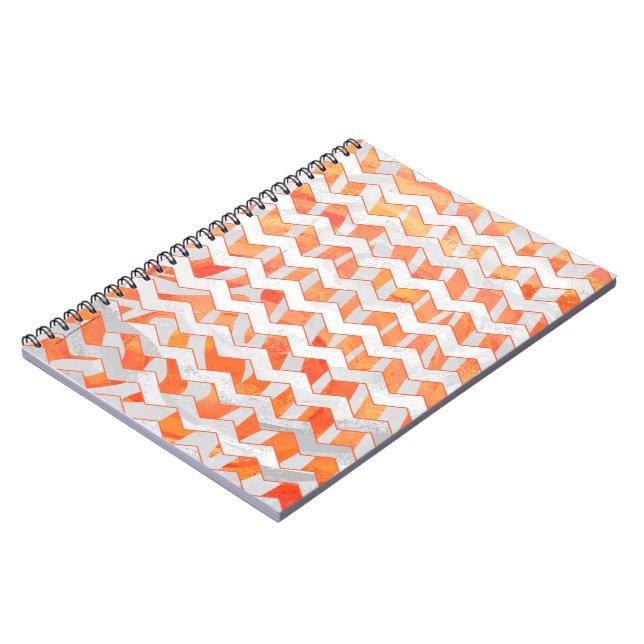 Zebra-Orange och vit utskrift Anteckningsbok Med Spiral (Vänstra Sidan)