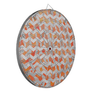 Zebra-Orange och vit utskrift Darttavla