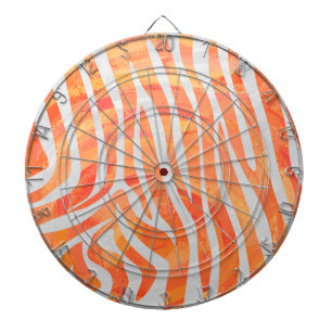 Zebra-Orange och vit utskrift Darttavla