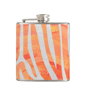 Zebra-Orange och vit utskrift Fickplunta
