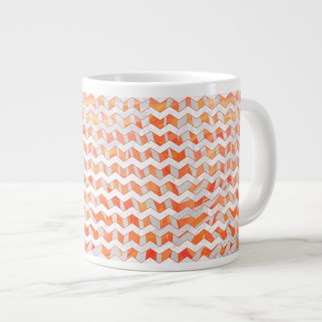 Zebra-Orange och vit utskrift Jumbo Mugg (Framsida höger)