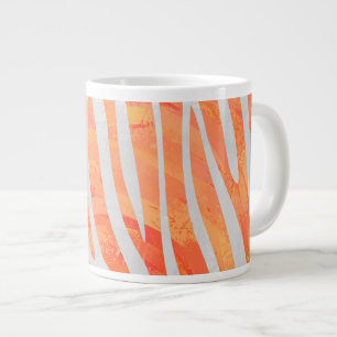 Zebra-Orange och vit utskrift Jumbo Mugg