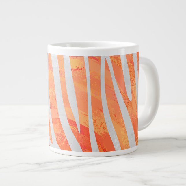 Zebra-Orange och vit utskrift Jumbo Mugg (Framsida höger)