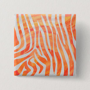 Zebra-Orange och vit utskrift Knapp