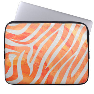 Zebra-Orange och vit utskrift Laptop Fodral