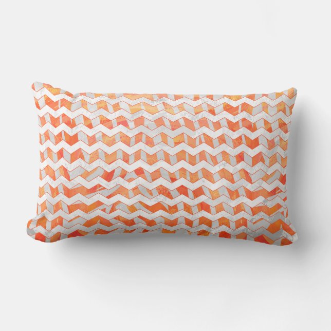 Zebra-Orange och vit utskrift Lumbarkudde (Framsida)