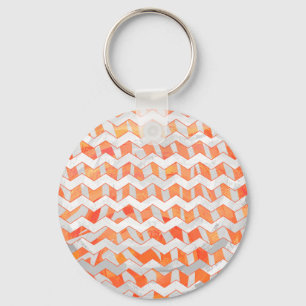 Zebra-Orange och vit utskrift Nyckelring