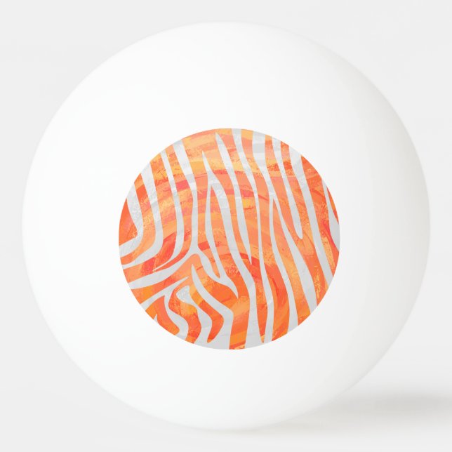 Zebra-Orange och vit utskrift Pingisboll (Framsidan)