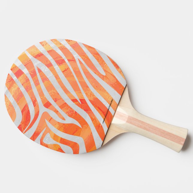 Zebra-Orange och vit utskrift Pingisracket (Sidan)
