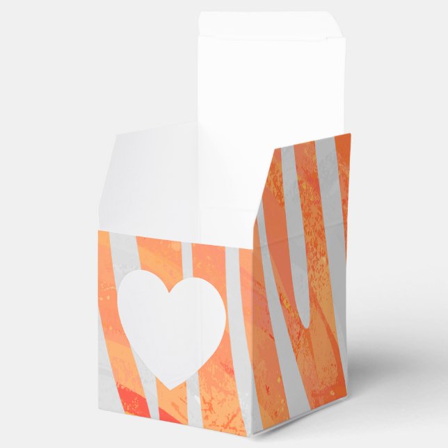 Zebra-Orange och vit utskrift Presentaskar (Öppnad)