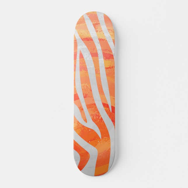 Zebra-Orange och vit utskrift Skateboard Bräda 21,5 Cm (Framsida)