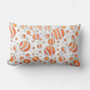 Zebra Orange och White Polka Dot Lumbarkudde