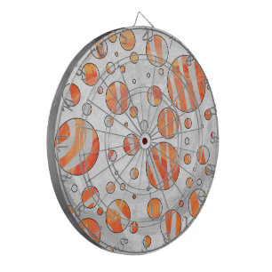 Zebra Orange och White Polka Dot Piltavla