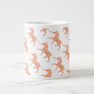 Zebra Orange och White Silhouette Jumbo Mugg