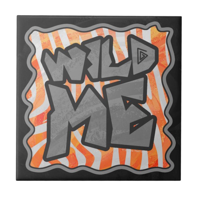 Zebra Orange och White Vild me Kakelplatta (Framsidan)