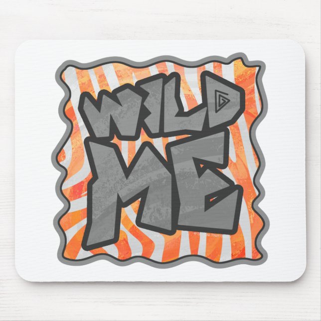Zebra Orange och White Vild me Musmatta (Framsidan)