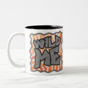 Zebra Orange och White Vild me Två-Tonad Mugg