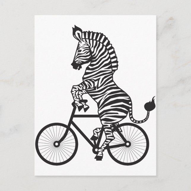 Zebra på Bike Vykort (Framsida)