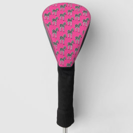 Zebra på Shock rosa Golf Head Cover