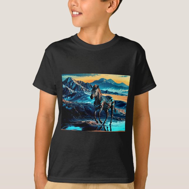 Zebra på Springa T Shirt (Framsida)