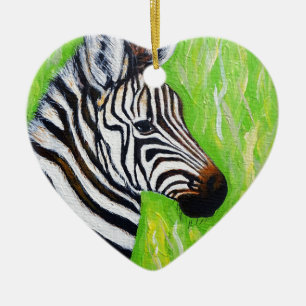 Zebra Painting Julgransprydnad Keramik