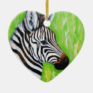 Zebra Painting Julgransprydnad Keramik