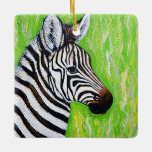 Zebra Painting Julgransprydnad Keramik