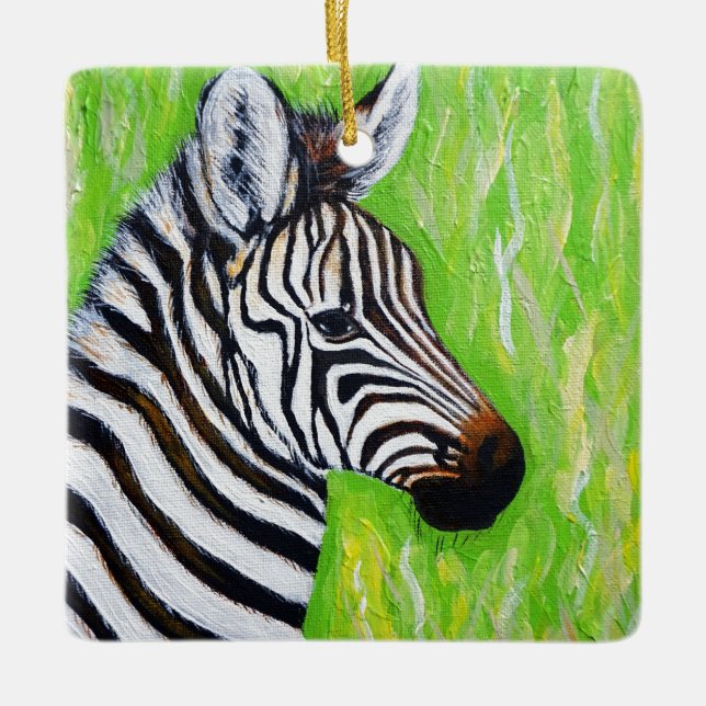 Zebra Painting Julgransprydnad Keramik (Framsida)