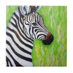 Zebra Painting Kakelplatta