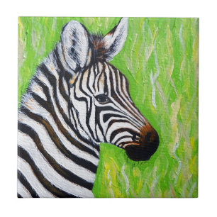 Zebra Painting Kakelplatta