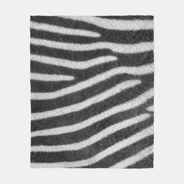 Zebra Päls Animal Mönster Fleecefilt (Framsidan)