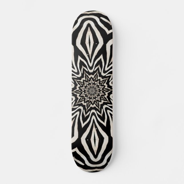 Zebra Päls Kaleidoscope Abstrakt Mini Skateboard Bräda 18,5 Cm (Framsida)