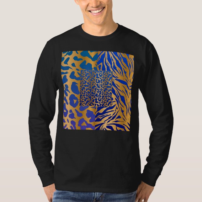 Zebra Panther Cheetah Animal Safari Print T Shirt (Framsida)