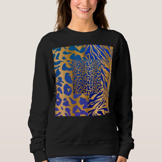 Zebra Panther Cheetah Animal Safari Print T Shirt (Framsida)