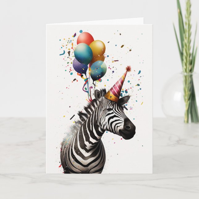 Zebra Party Greeting Card Tack Kort (Framsida)